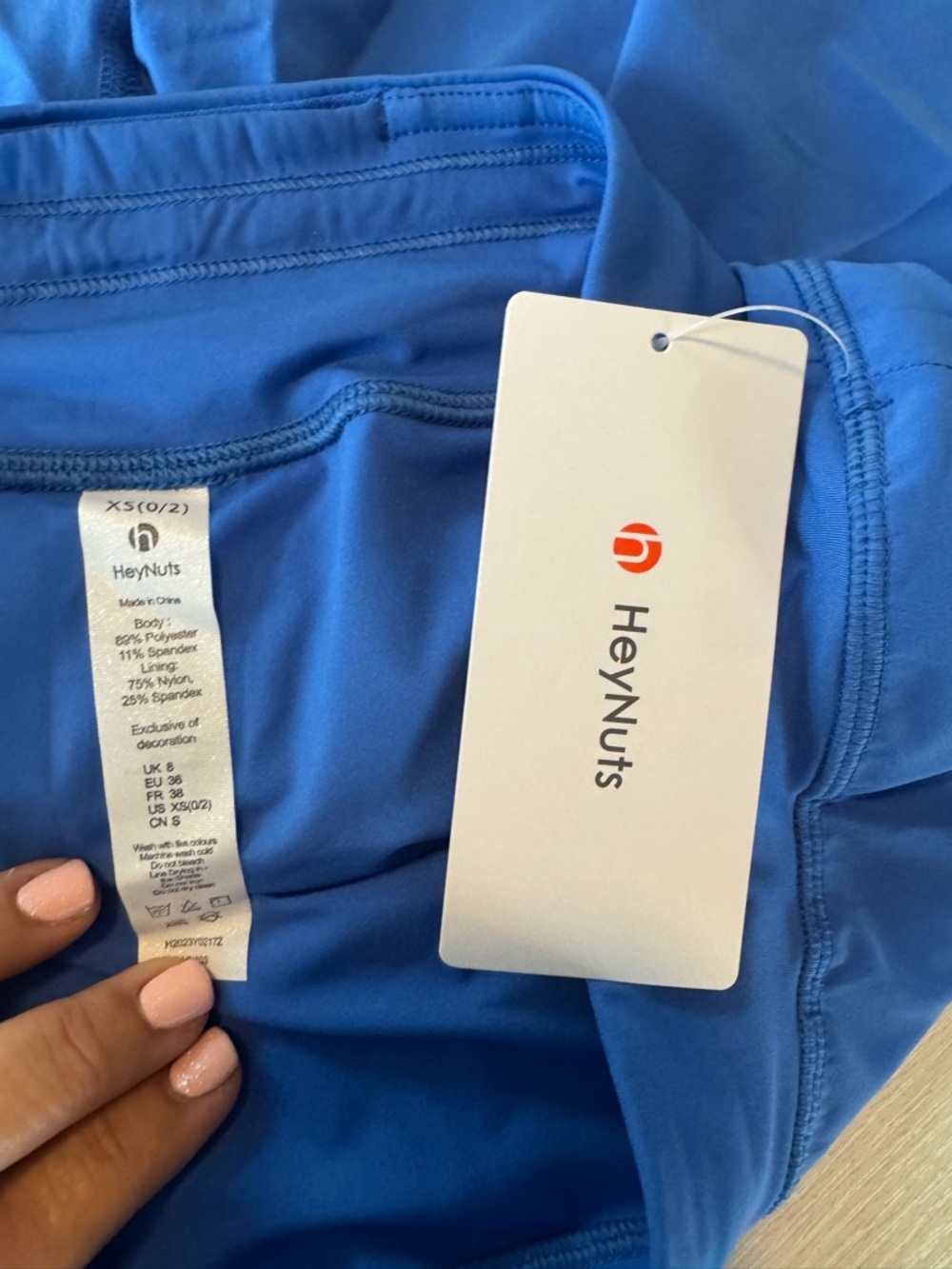 Lulu dupe~ HeyNuts-Mid-Rise Athletic Running Shorts in Bright Blue - Picture 2 of 5